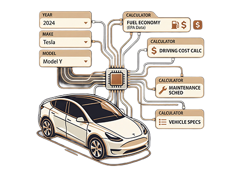 Select your Year, Make and Model and every HandyCarTools calculator is set up for your car